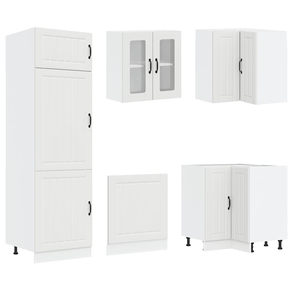 vidaXL Σετ ντουλαπιών κουζίνας 14 τεμαχίων Lucca Λευκό μηχανικό ξύλο