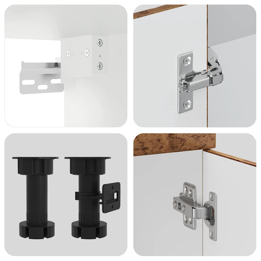 vidaXL Σετ Ντουλάπια Κουζίνας 14 τεμ. Lucca Παλαιού Ξύλου Επεξ. Ξύλο