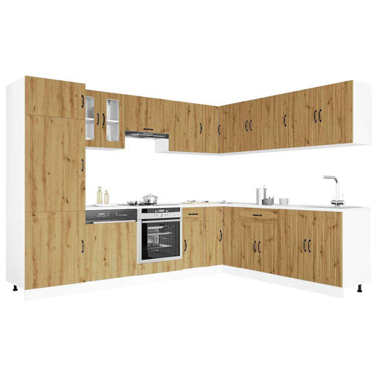 vidaXL Σετ Ντουλάπια Κουζίνας 14 τεμ. Lucca Αρτισιανή Δρυς Επεξ. Ξύλο