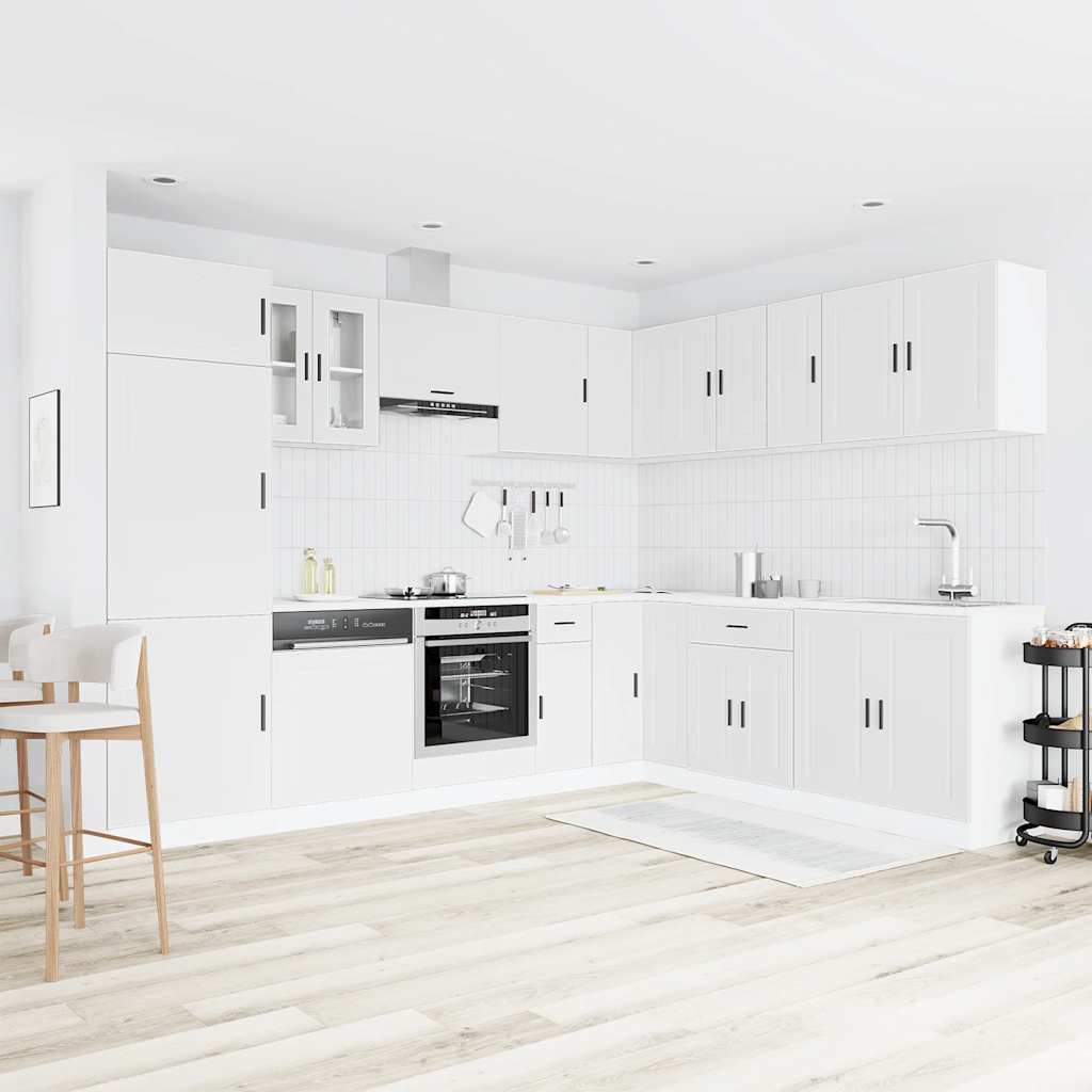 vidaXL Σετ Ντουλάπια Κουζίνας 14 Τεμαχίων Porto Λευκό μηχανικό ξύλο