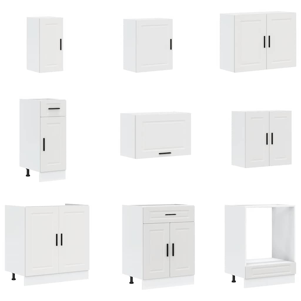 vidaXL Σετ Ντουλάπια Κουζίνας 14 Τεμαχίων Porto Λευκό μηχανικό ξύλο