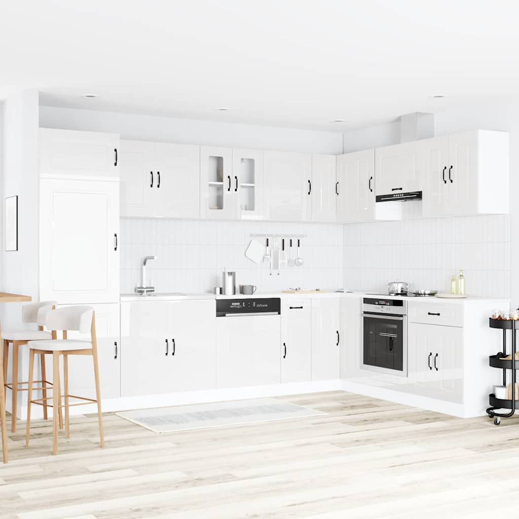 vidaXL Ντουλάπα Κουζίνας Kalmar Γυαλιστερό Λευκό 80 x 46 x 81,5 εκ