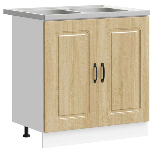 vidaXL Ντουλάπα Κουζίνας με πόρτα Kalmar Δρύς Sonoma 80 x 46 x 81,5 εκ