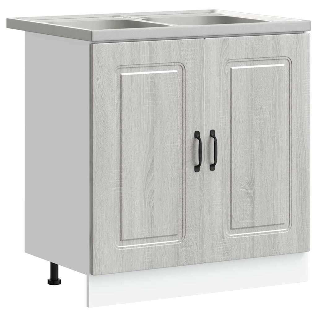 vidaXL Ντουλάπα Κουζίνας Kalmar Γκρίζο Σονομα 80 x 46 x 81,5 εκ