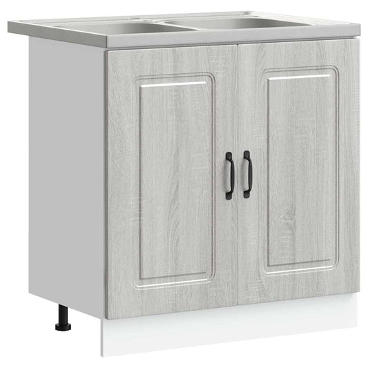 vidaXL Ντουλάπα Κουζίνας Kalmar Γκρίζο Σονομα 80 x 46 x 81,5 εκ