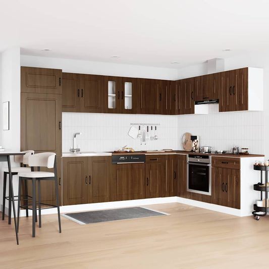 vidaXL Ντουλάπα Κουζίνας με πόρτα Kalmar Καφέ δρυς 80 x 46 x 81,5 εκ