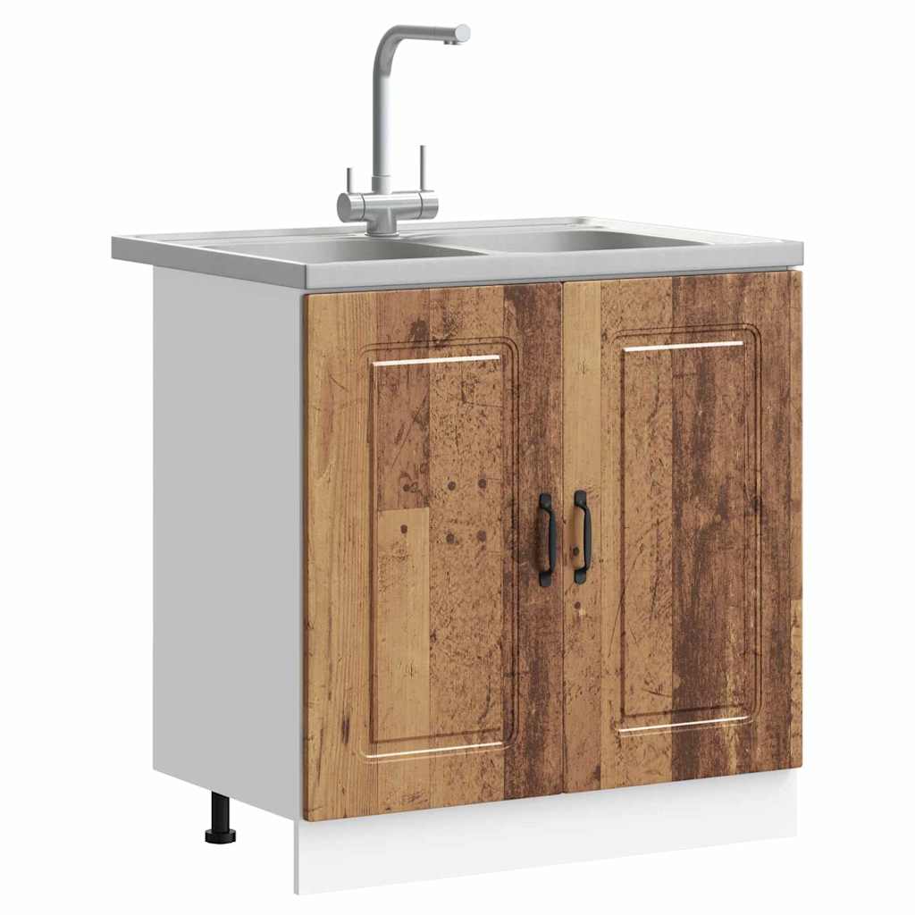 vidaXL Ντουλάπα Κουζίνας με πόρτα Kalmar Παλιό ξύλο 80 x 46 x 81,5 εκ