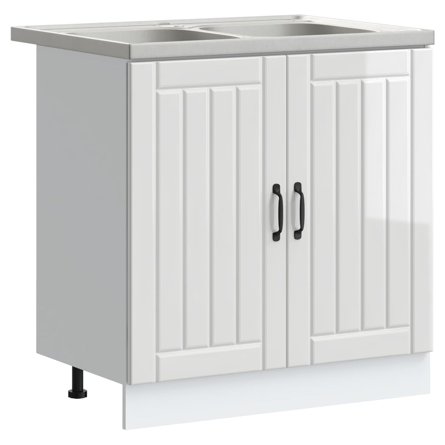 vidaXL Βάση νιπτήρα με αποθήκευση Lucca 2 pcs Υψηλής γυαλάδας λευκό