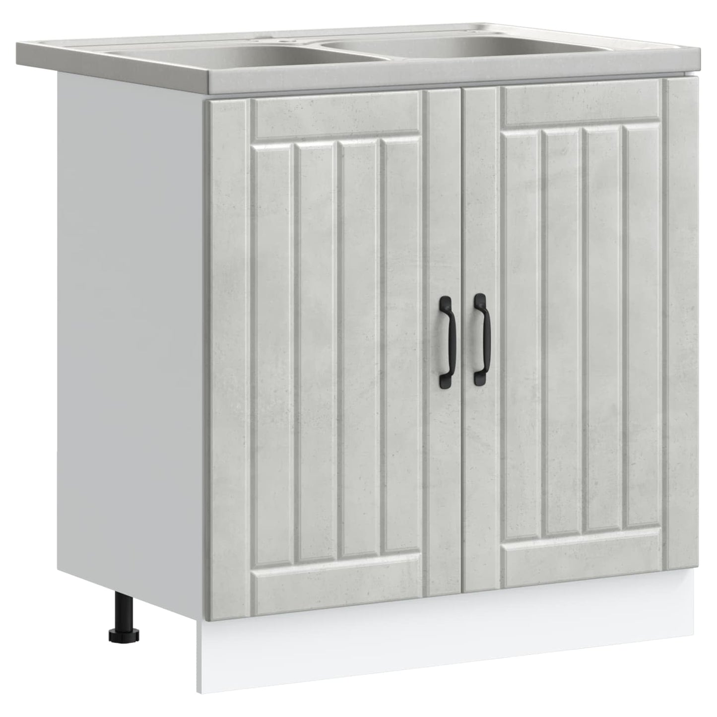 vidaXL Βάση νιπτήρα Lucca 2 pcs Σκυρόδεμα Γκρι Επεξεργασμένο ξύλο