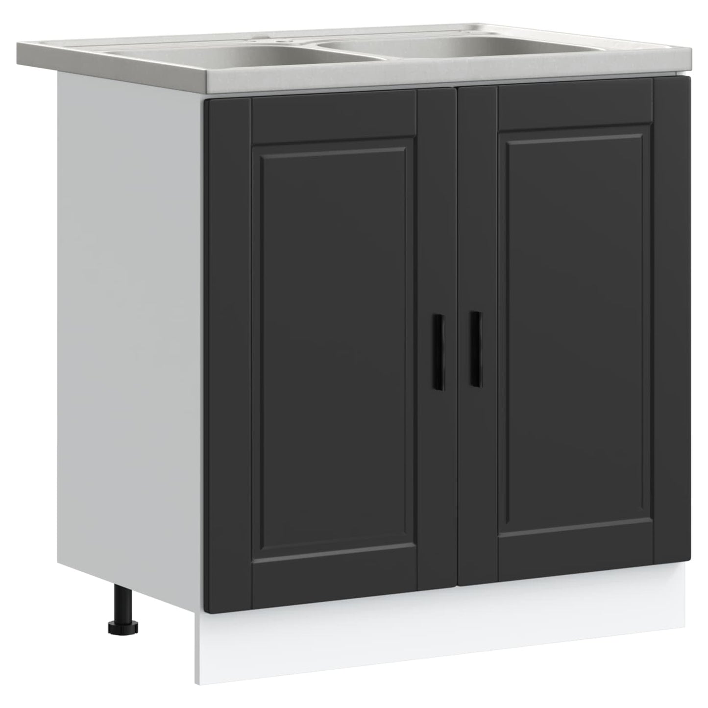 vidaXL Βάση νιπτήρα Porto 2 τεμ. Μαύρο 80 x 46 x 81,5 εκ
