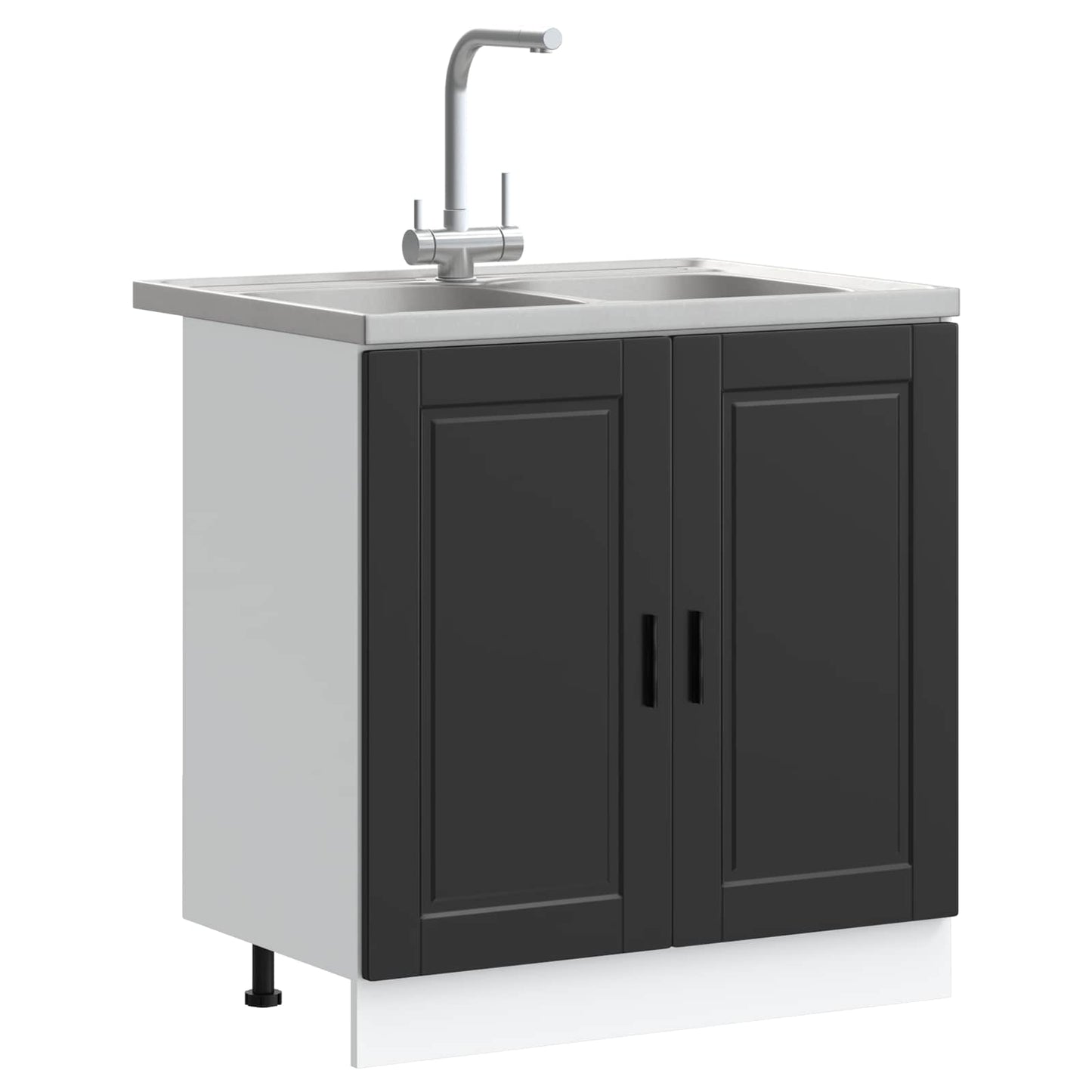 vidaXL Βάση νιπτήρα Porto 2 τεμ. Μαύρο 80 x 46 x 81,5 εκ