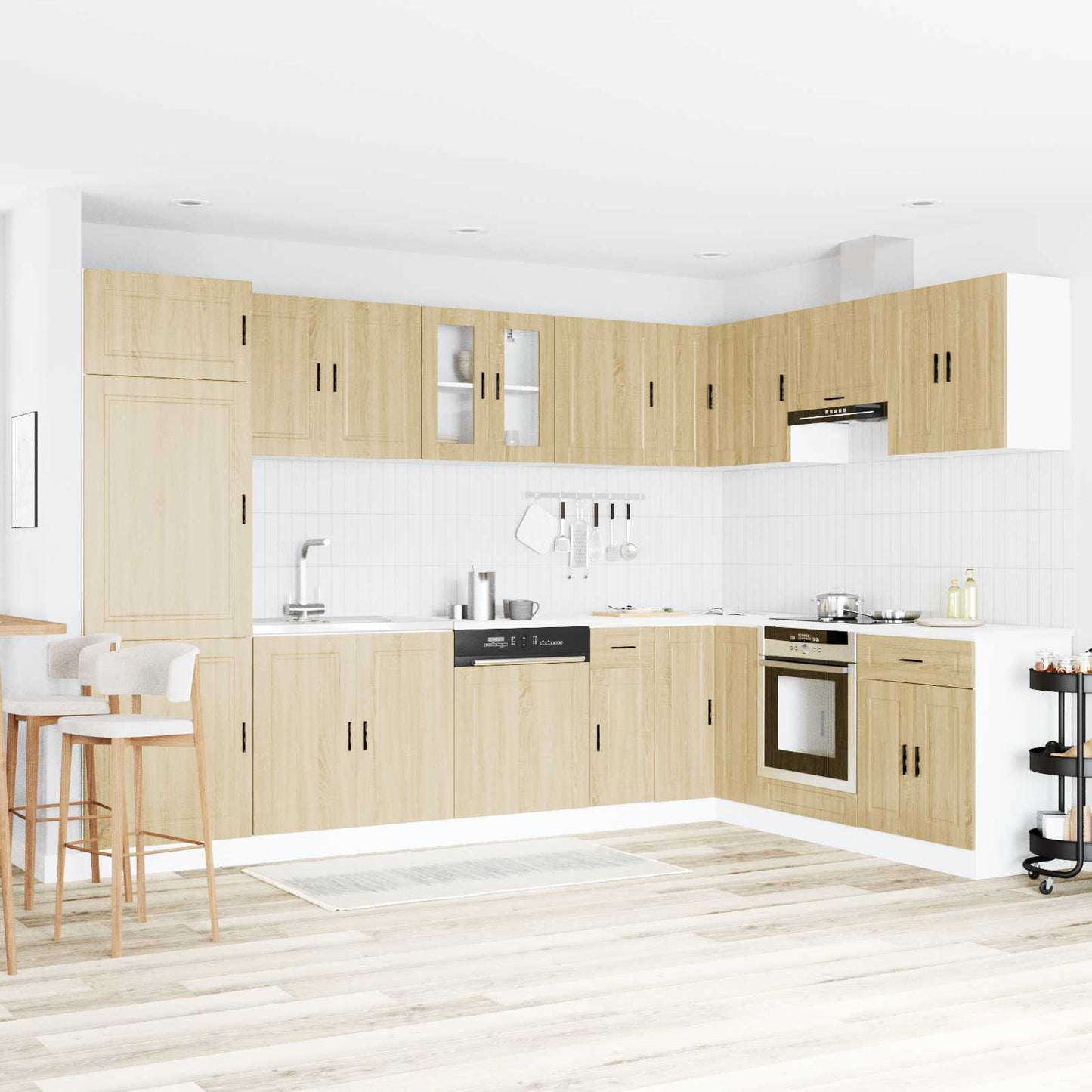 vidaXL Βάση νιπτήρα Porto 2 τεμ. Καφέ 80 x 46 x 81,5 εκ
