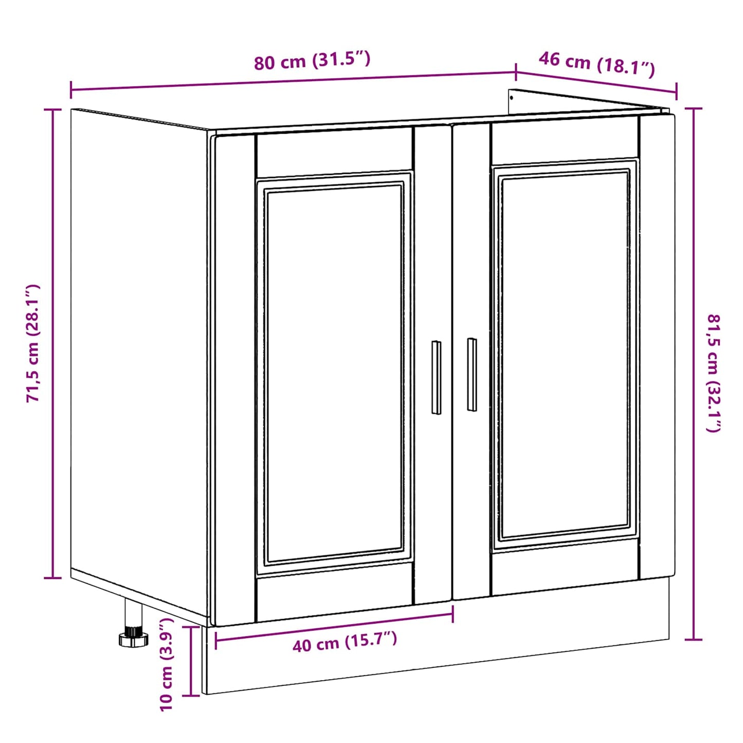 vidaXL Βάση νιπτήρα Porto 2 τεμ. Γκρι 80 x 46 x 81,5 εκ