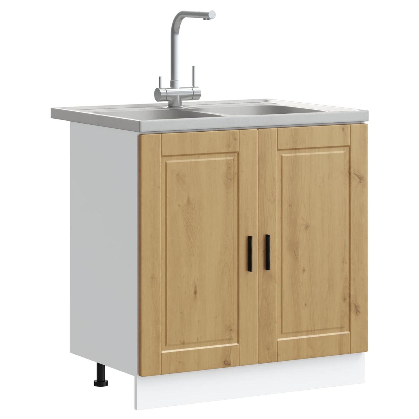 vidaXL Βάση νιπτήρα Porto 2 τεμ. Καφέ 80 x 46 x 81,5 εκ