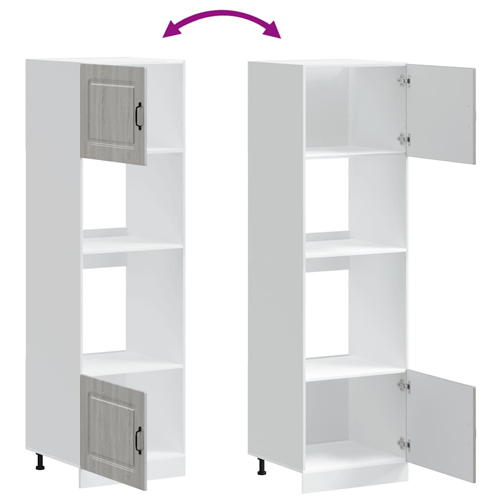 vidaXL Ντουλάπια Φούρνου 2 τεμ. "Kalmar" Γκρι Ξύλο Sonoma Μηχανικής Επεξεργασίας