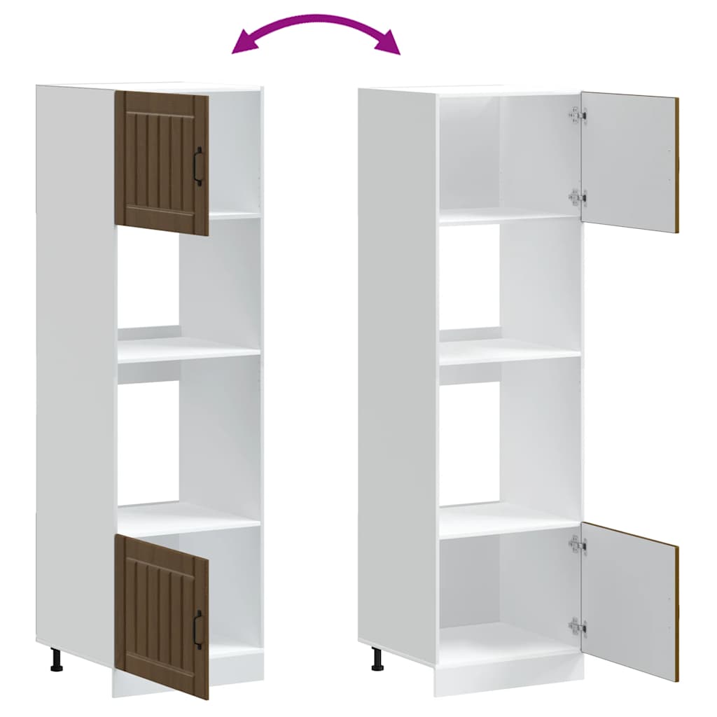 vidaXL Ντουλάπια Φούρνου 2 τεμ. "Lucca" Καφέ Δρυς από Τεχνητό Ξύλο