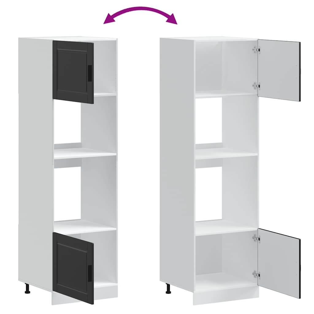 vidaXL Ντουλάπια φούρνου 2 τεμ. Porto Μαύρα από Επεξεργασμένο Ξύλο