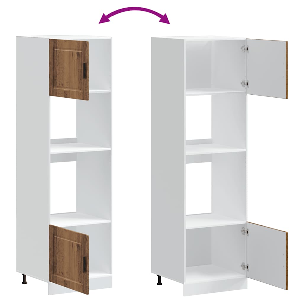 vidaXL Ντουλάπια φούρνου 2 τεμ. Porto Όψη Παλαιού Ξύλου από Επεξ. Ξύλο