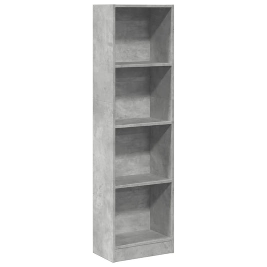vidaXL Βιβλιοθήκη Γκρι Σκυροδέματος 40x24x143 εκ. Επεξεργ. Ξύλο