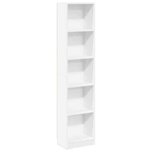 vidaXL Βιβλιοθήκη Λευκή 40x24x176 εκ. από Επεξεργασμένο Ξύλο