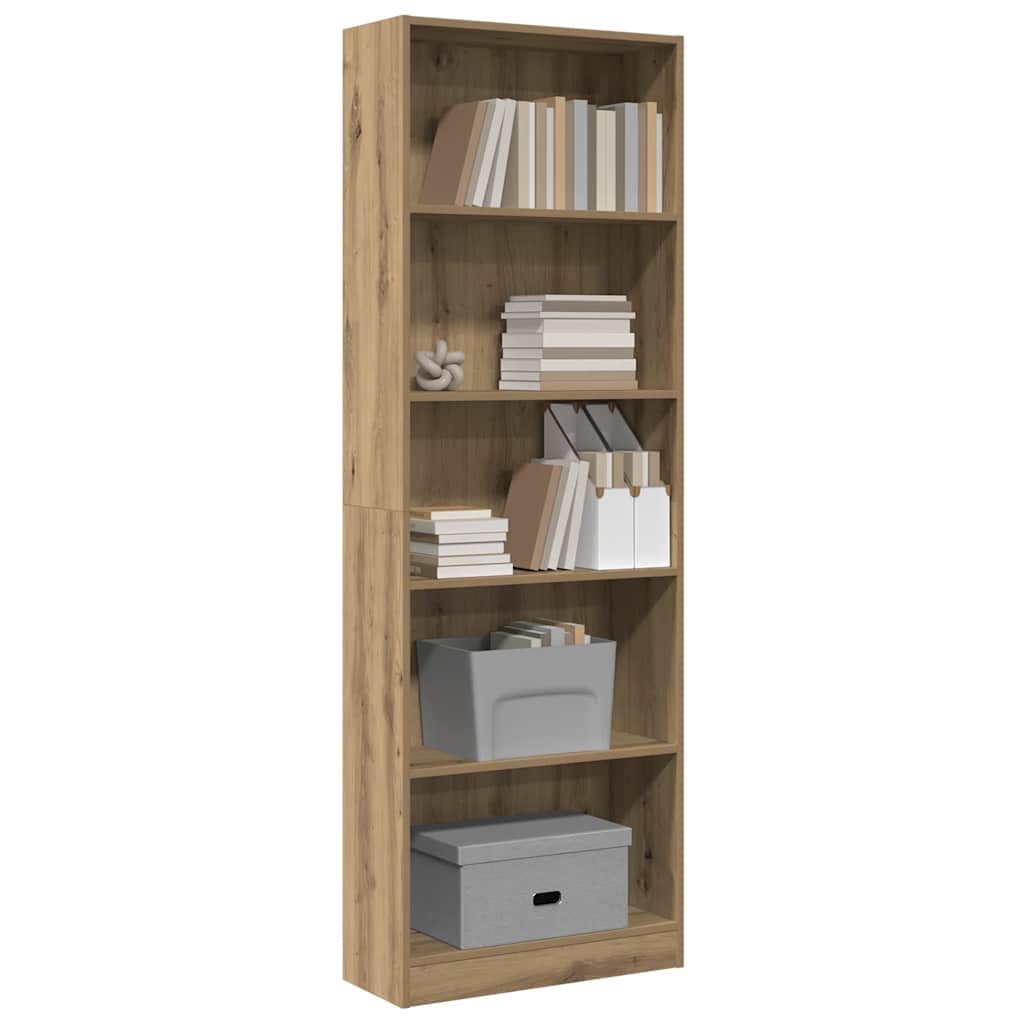 vidaXL Βιβλιοθήκη από Τεχνητό Δρυ 60 x 24 x 176 εκ. από Τεχνητό Ξύλο