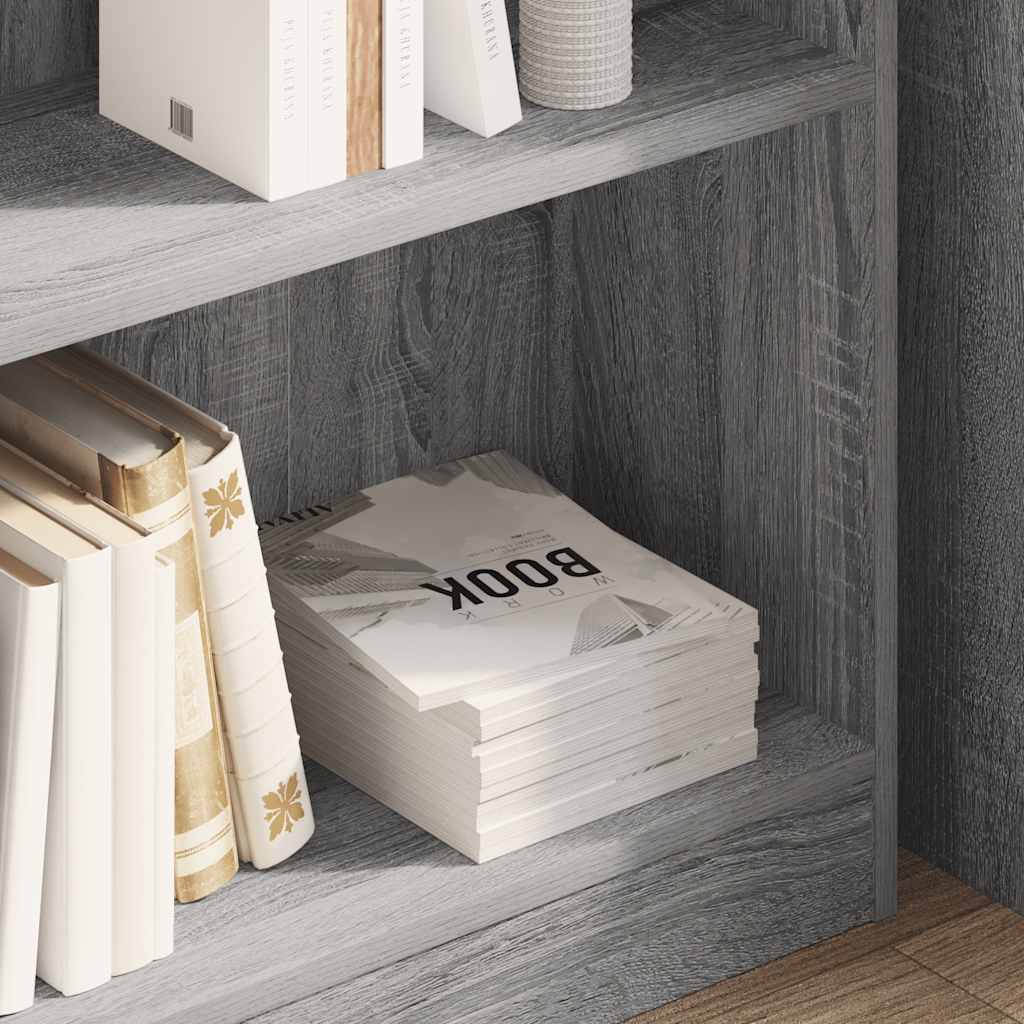 vidaXL Βιβλιοθήκη Γκρι Sonoma 80x24x76 εκ. από Επεξεργασμένο Ξύλο