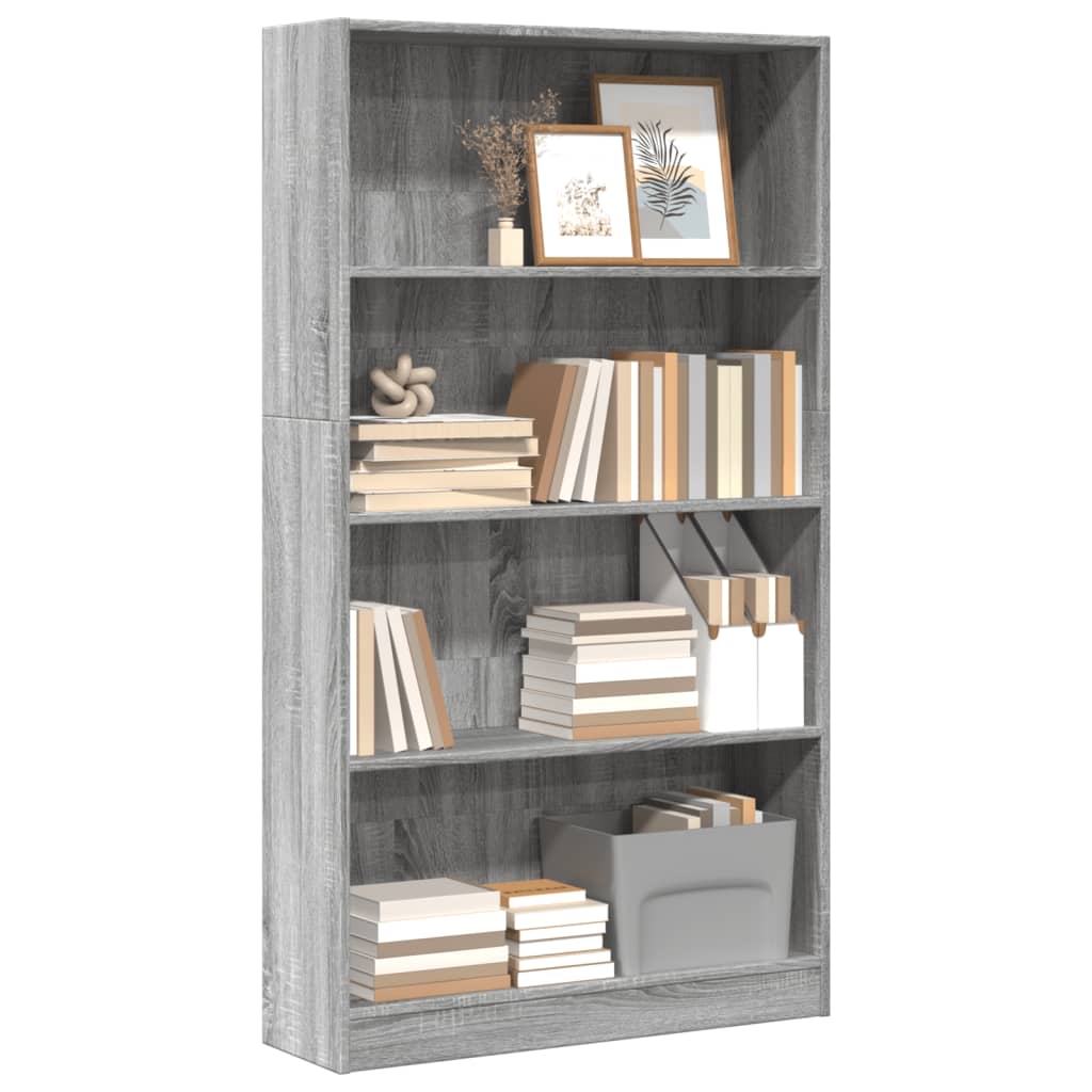 vidaXL Βιβλιοθήκη Γκρι Sonoma 80x24x143 εκ. από Επεξεργασμένο Ξύλο