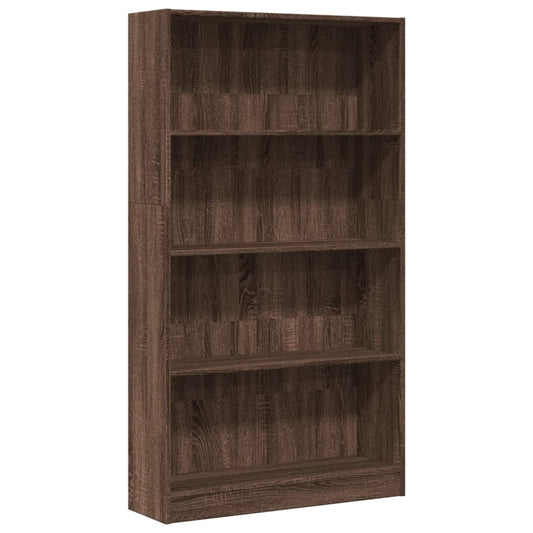 vidaXL Βιβλιοθήκη Καφέ Δρυς 80x24x143 εκ. από Επεξεργασμένο Ξύλο