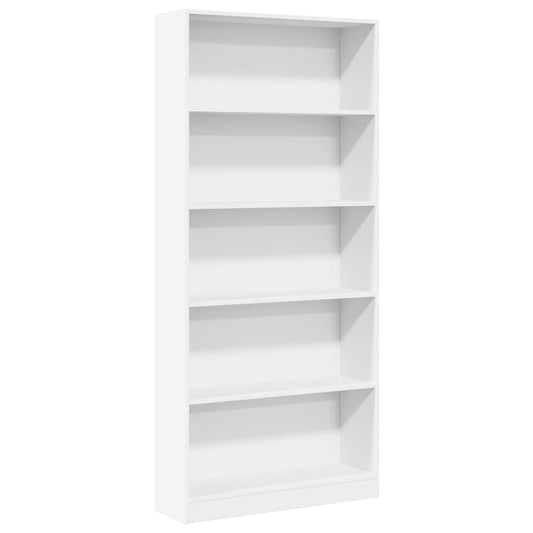 vidaXL Βιβλιοθήκη Λευκή 80x24x176 εκ. από Επεξεργασμένο Ξύλο
