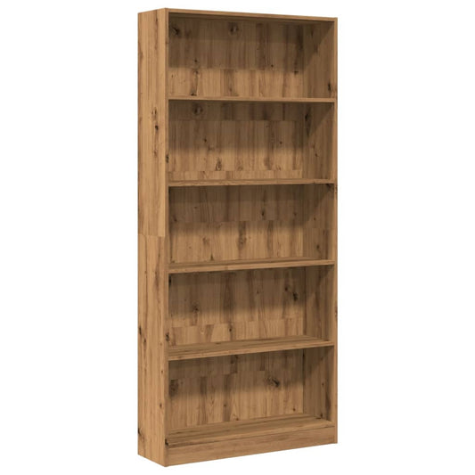vidaXL Βιβλιοθήκη Αρτισιανή Δρυς 80x24x176 εκ. από Επεξεργασμένο Ξύλο