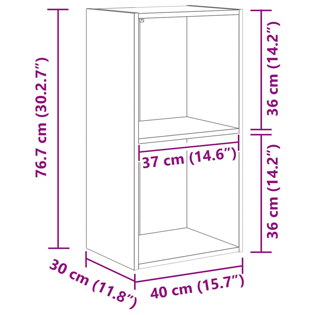 vidaXL Βιβλιοθήκη Αρτισιανή Δρυς 40x30x77 εκ. από Επεξεργασμένο Ξύλο