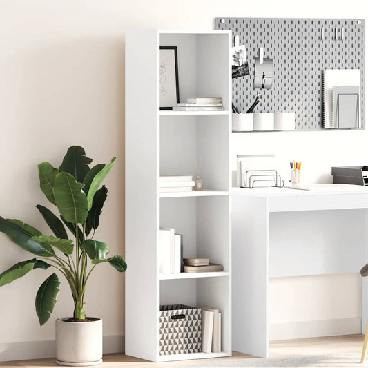 vidaXL Βιβλιοθήκη Λευκή 40x30x152 εκ. από Επεξεργασμένο Ξύλο