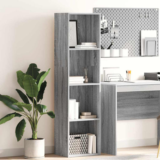 vidaXL Βιβλιοθήκη Γκρι Sonoma 40x30x152 εκ. από Επεξεργ. Ξύλο