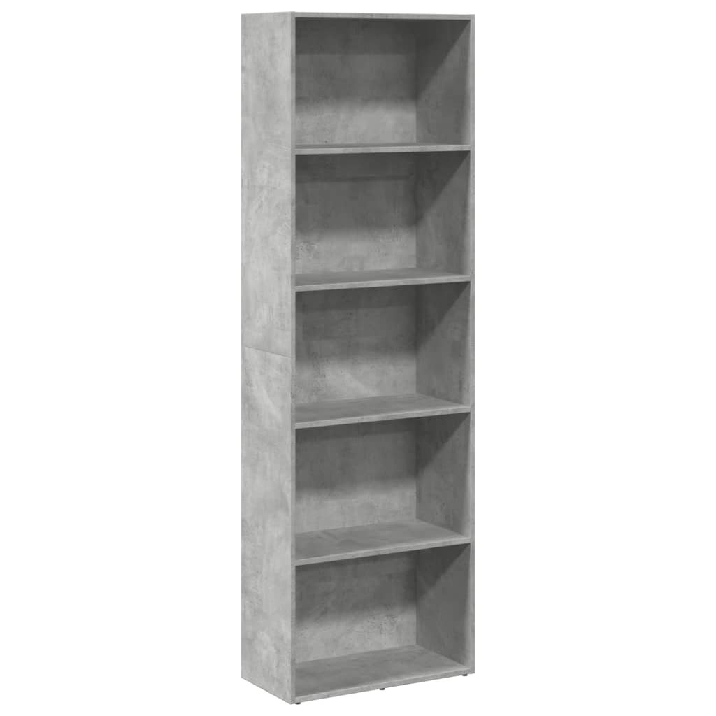 vidaXL Βιβλιοθήκη Γκρι Σκυροδέματος 60x30x189 εκ. Επεξεργ. Ξύλο