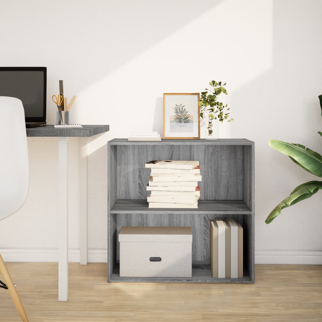 vidaXL Βιβλιοθήκη Γκρι Sonoma 80x30x77 εκ. από Επεξεργ. Ξύλο