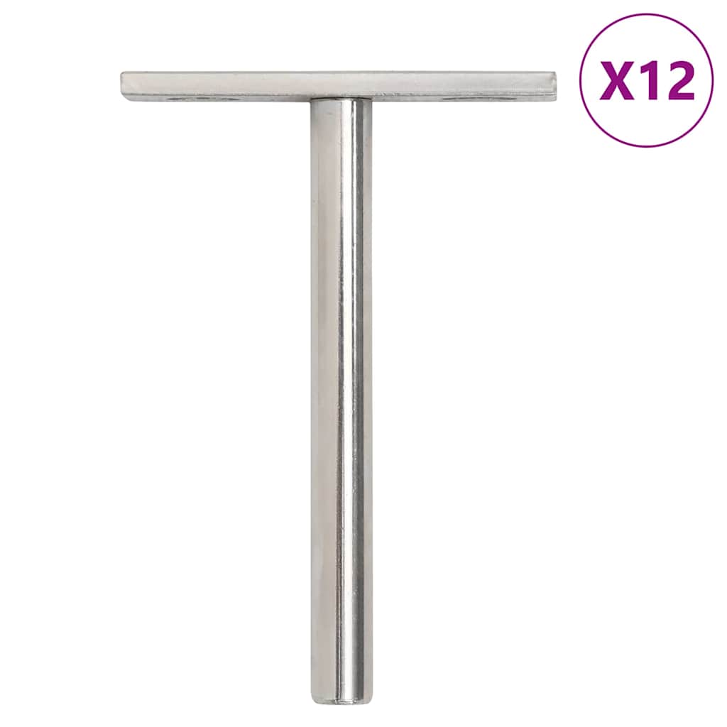 vidaXL Πλωτά στηρίγματα ραφιών 12 τεμ. Ø10x100 χιλ. Ανθρακοχάλυβας