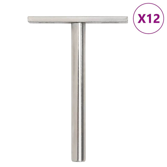 vidaXL Πλωτά στηρίγματα ραφιών 12 τεμ. Ø10x100 χιλ. Ανθρακοχάλυβας