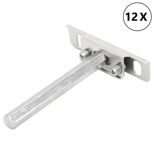 vidaXL Πλωτά στηρίγματα ραφιών 12 τεμ. Ø12x100 χιλ. Ανθρακοχάλυβας