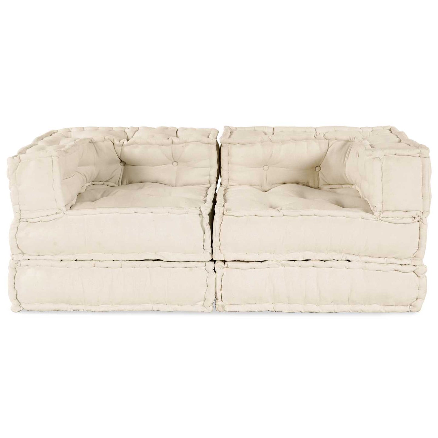 vidaXL Μονάδα Μοντέρνου Καναπέ 2 pcs Κρεμ 140 x 70 x 56 εκ. Ύφασμα