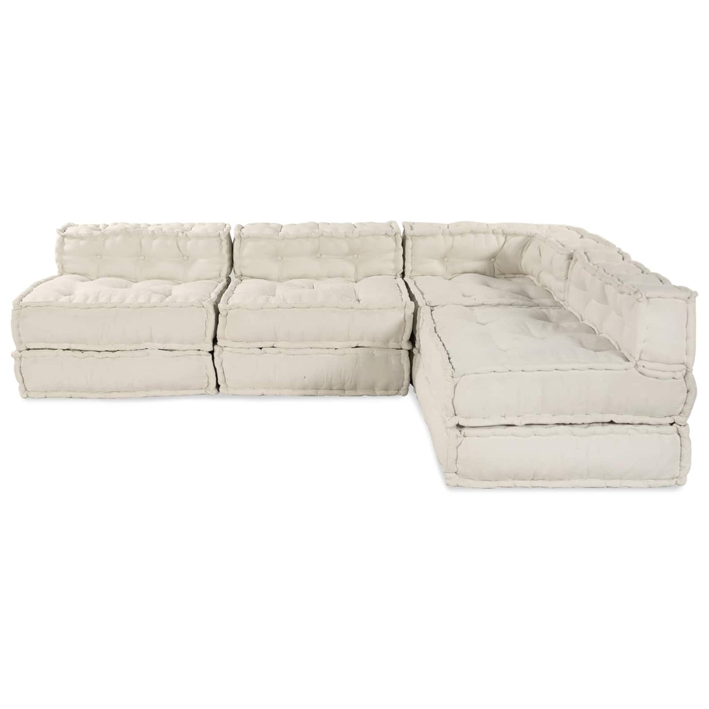 vidaXL Μονάδα Μοντέρνου Καναπέ Ύφασμα Κρεμ 210 x 140 x 56 εκ.