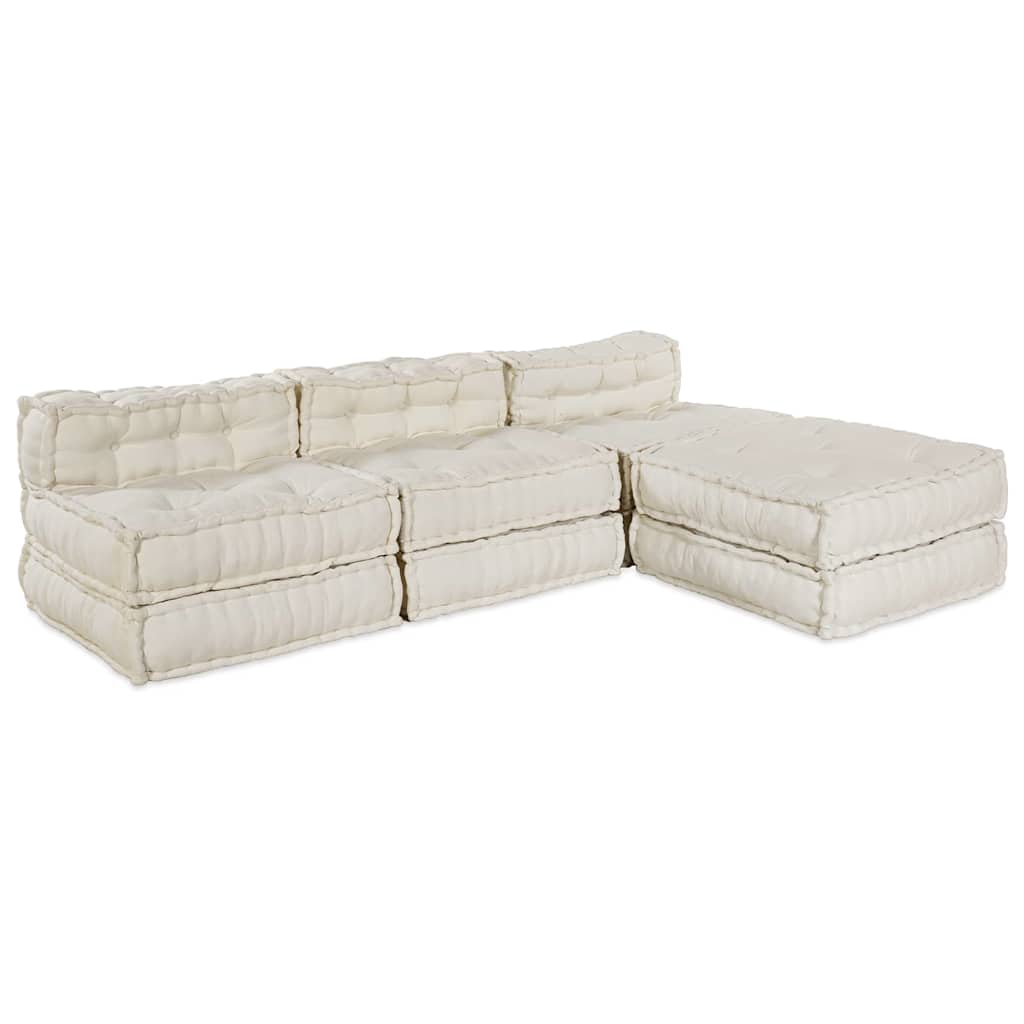 vidaXL Μονάδα Μοντέρνου Καναπέ Ύφασμα Κρεμ 210 x 140 x 56 εκ.