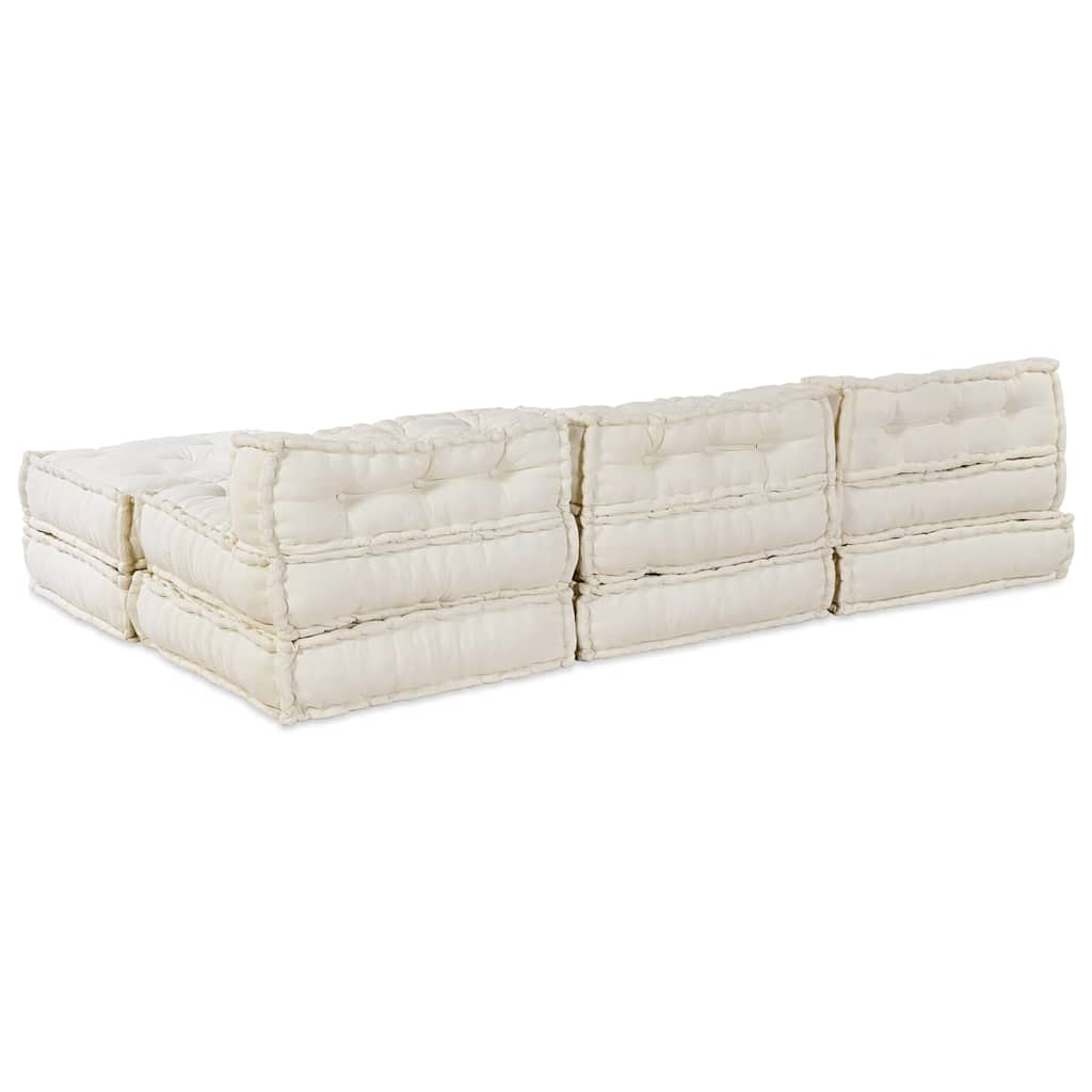 vidaXL Μονάδα Μοντέρνου Καναπέ Ύφασμα Κρεμ 210 x 140 x 56 εκ.