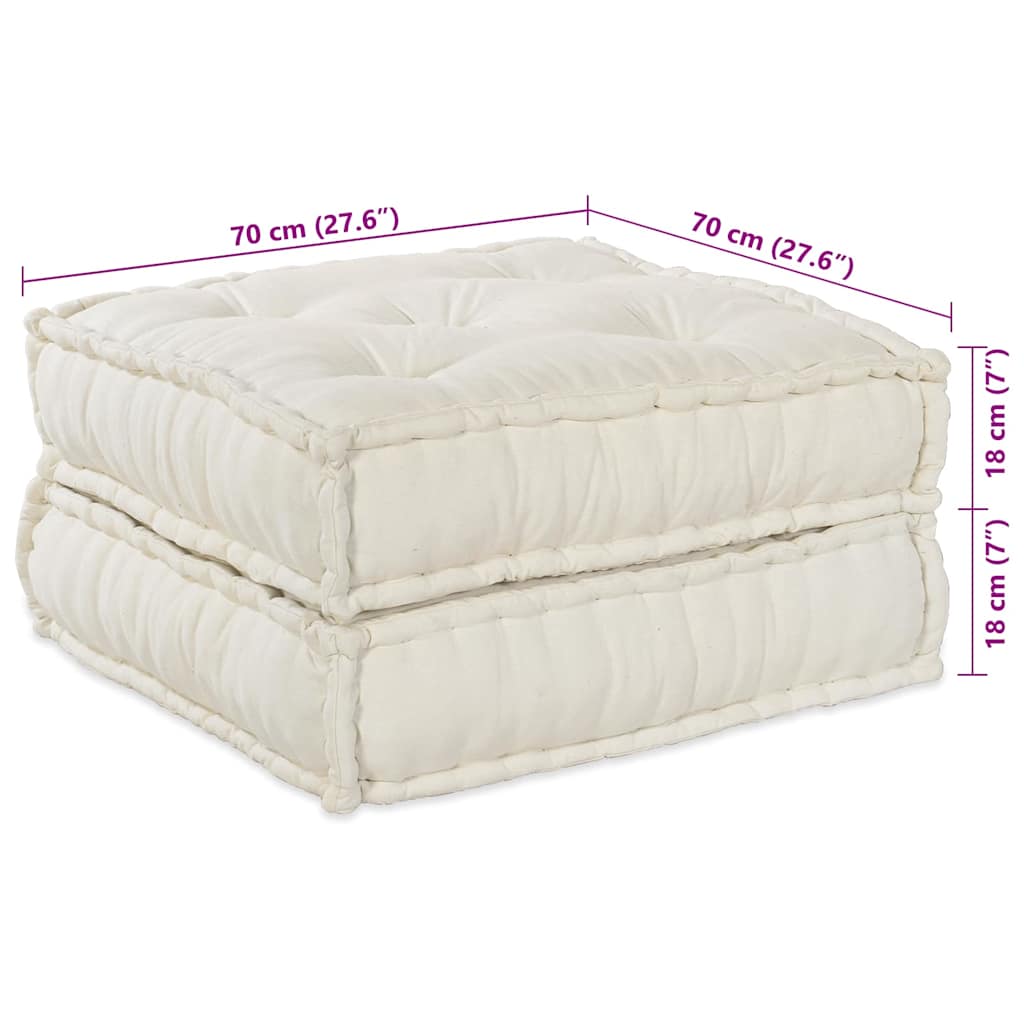 vidaXL Αρθρωτός Καναπές 2 pcs Κρεμ 70 x 70 x 36 εκ ύφασμα