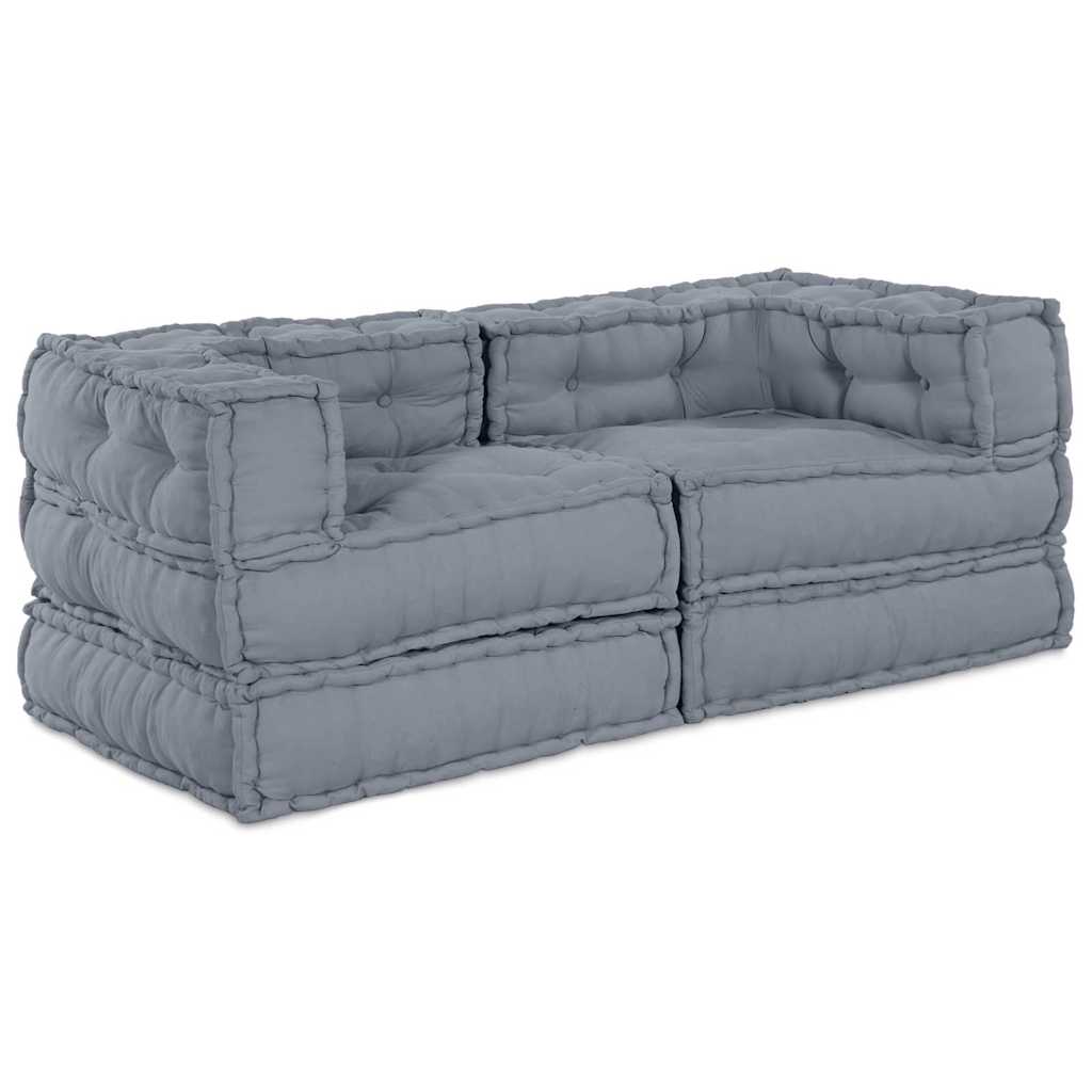 vidaXL Μονάδα Μοντέρνου Καναπέ 2 pcs Γκρι 140 x 70 x 56 εκ. Ύφασμα