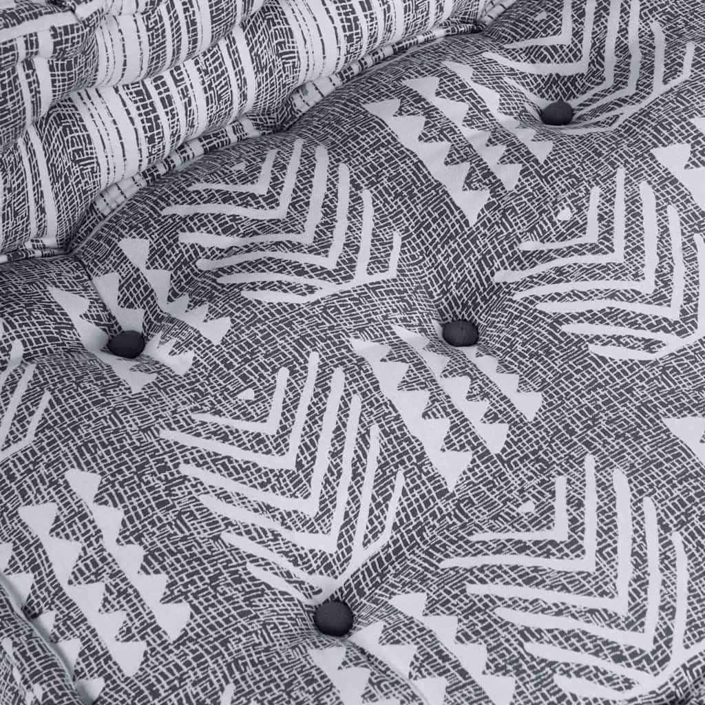 vidaXL Αρθρωτός Καναπές 4 pcs Εκτύπωση Γκρι ύφασμα