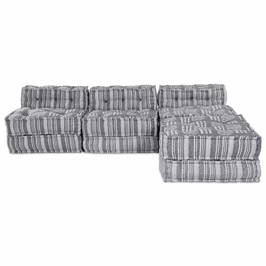 vidaXL Αρθρωτός Καναπές 4 pcs Εκτύπωση Γκρι ύφασμα