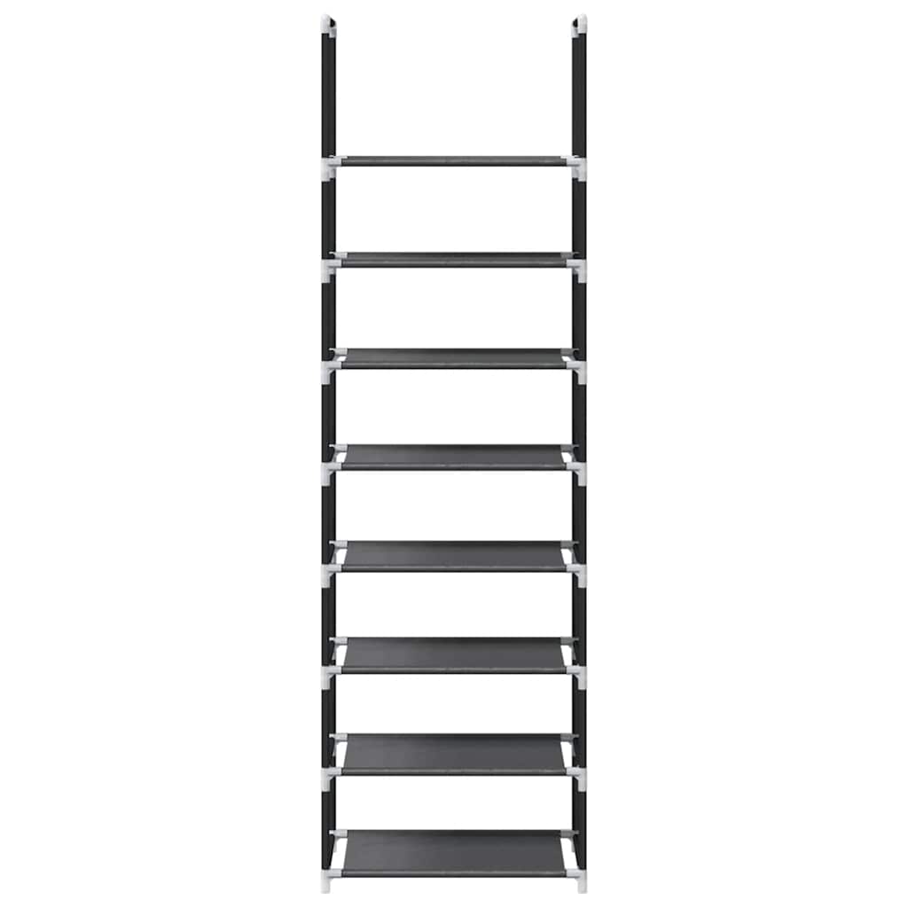 vidaXL Ράφι παπουτσιών 8-βαθμίδων μαύρο 44x28x145cm μη υφασμένο ύφασμα