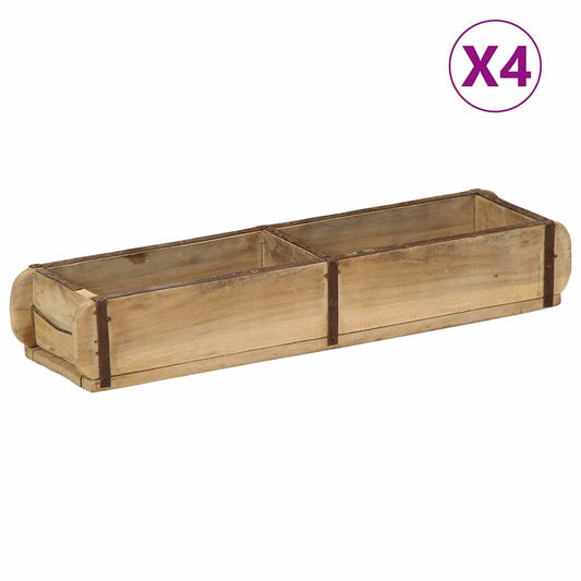 vidaXL Δίσκος 4 pcs Καφέ 57 x 15 x 9 εκ Στερεό Ανακτηθέν Ξύλο