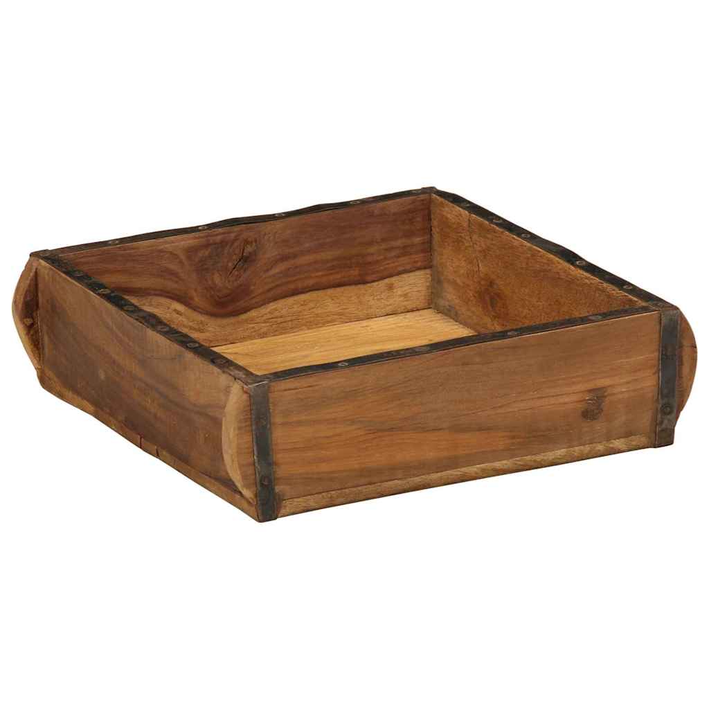 vidaXL Δίσκος με αποθήκευση Καφέ 29 x 31 x 10 εκ Στερεό Ανακτηθέν Ξύλο