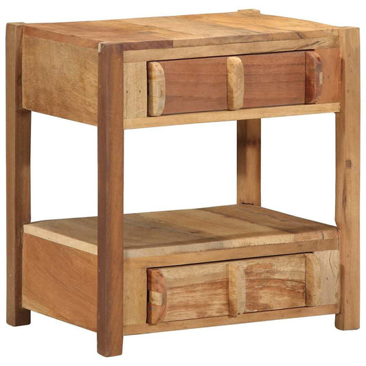 vidaXL End Table με συρτάρι Καφέ 43 x 32 x 46 εκ Στερεό Ανακτηθέν Ξύλο